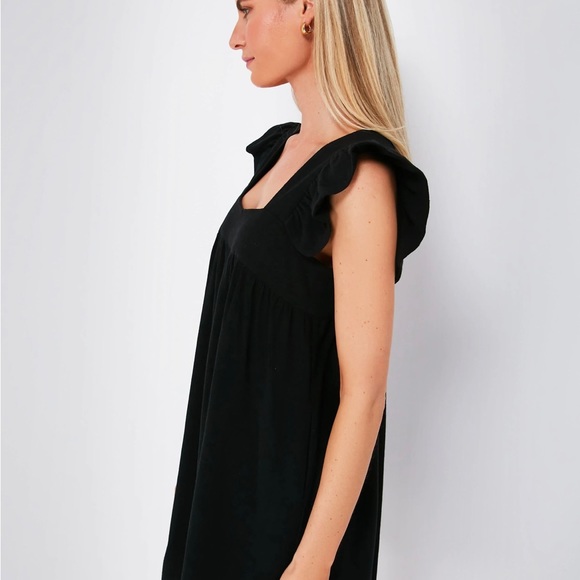 NWT Tuckernuck Pomander Place Black Hazel Flutter Sleeve Dress, M or L - Picture 3 of 12